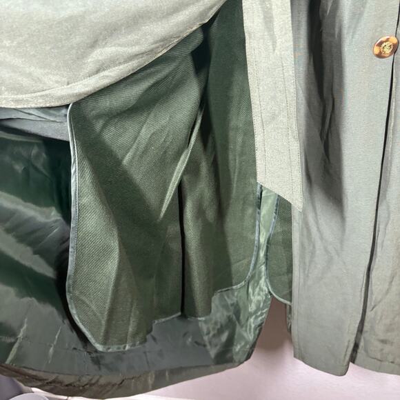 Gallery Petite 10 Double Breasted Trench Coat Olive Green Belted Zip Out NWT - Picture 10 of 15